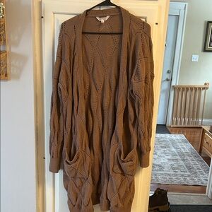 No Boundaries Brown Open-Front Cardigan